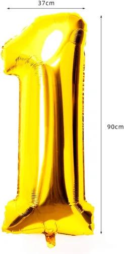 Vista 174 de Globo de aluminio grande de 40 pulgadas con número de helio, cumpleaños, boda, fiesta, 0-9 (rojo, 2)