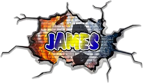 Vista 18 de Calcomanía de pared personalizada con nombre de graffiti 3D, calcomanía decorativa de vinilo artística personalizada, extraíble, despegar y pegar