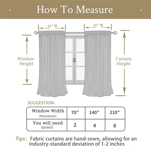 Vista 8 de LAMIT - Paneles de terciopelo beige para sala de estar de 72 pulgadas de largo, elegantes cortinas aisladas térmicamente e insonorizadas