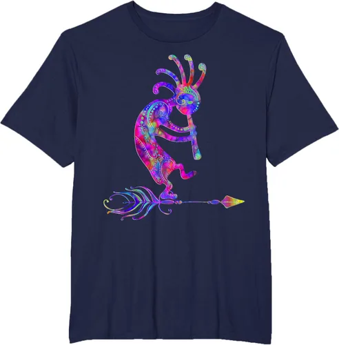 Vista 65 de Native American Kokopelli With Feather 2 - Camiseta Fan Fun, Negro, S