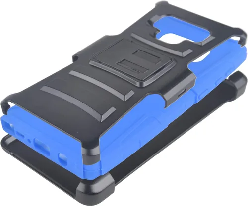 Vista 2 de Compatible con Samsung Galaxy Note 9 SM-N960 Note9 - Funda híbrida con soporte y clip para cinturón - CV1 Azul