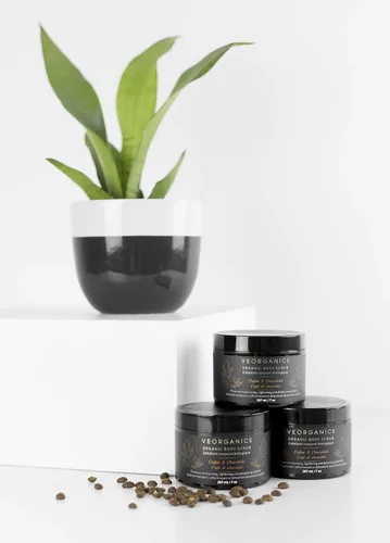 Vista 6 de Exfoliante corporal orgánico de café y chocolate por VeOrganics - Exfoliante hidratante, tensante y desintoxicante prémium