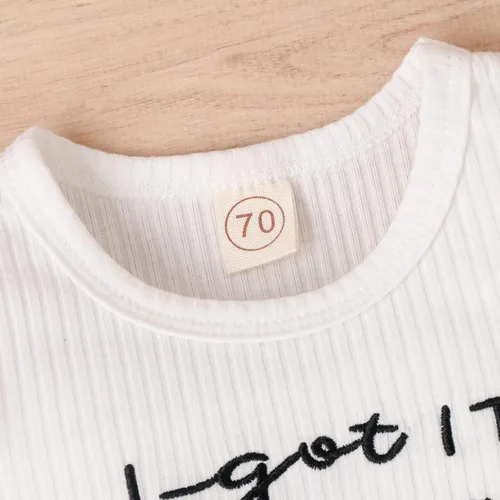 Vista 4 de Mameluco para bebé recién nacido, con estampado de letras y lazo, estampado floral, para niña de 0 a 18 meses