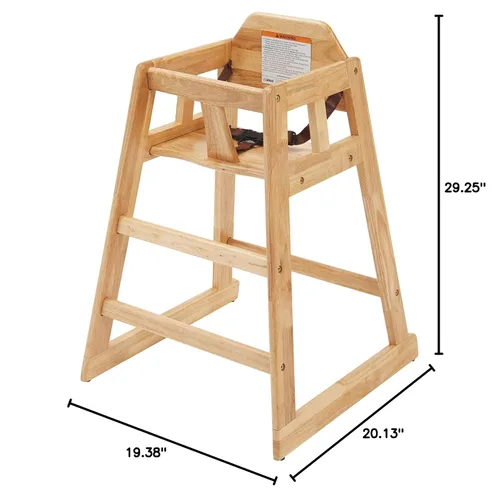 Vista 2 de Winco Silla alta de madera sin ensamblar, natural, bronceado, mediana