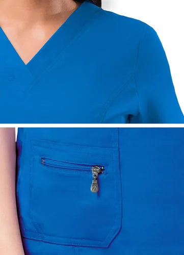 Vista 4 de Adar Pro - Ropa quirúrgica para mujer, con cuello en V elevado