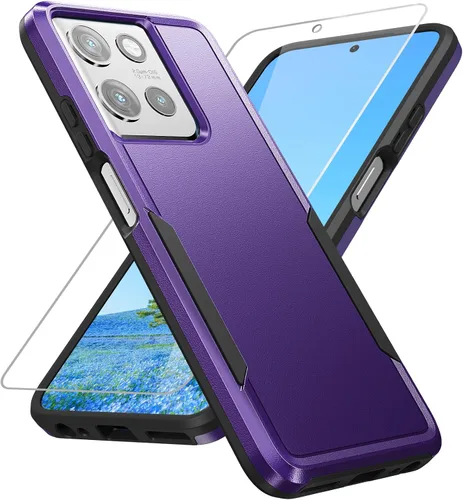 Vista 7 de Funda para Moto G Play 2023, con protector de pantalla [probada contra caídas de grado militar], funda protectora resistente robusta de servicio