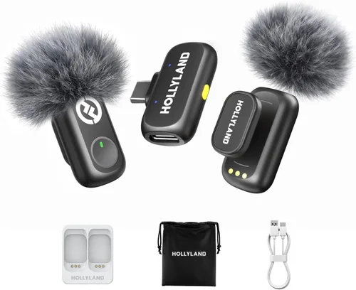 Vista 16 de Micrófono inalámbrico Hollyland Lark A1 Mini para iPhone y Android, 48kHz/24-bit, Cancelación Inteligente de Ruido de 3 Niveles, Micrófono