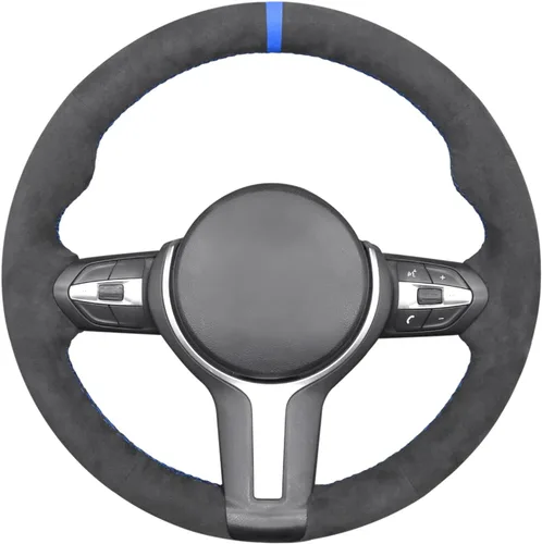 Vista 46 de MEWANT - Funda para volante de automóvil cosida a mano de Athsuede para BMW F87 M2 F80 M3 F82 M4 M5 F12 F13 M6 F85 X2 X5 M F86 X6 M F33 F30 M