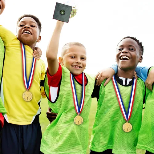 Vista 6 de Caydo Gold Medals for Kids, Plastic Medals for Awards Winner Award Medals for Children's Game Prizes, School Sports Games, Competitions, Family