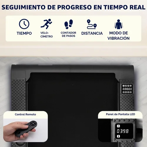 Vista 5 de Squatz Caminadora 2 en 1 con placas de vibración, almohadilla compacta para caminar debajo del escritorio con control remoto, pantalla LED, cinturón