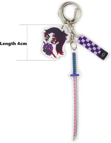 Vista 2 de Demon Slayer Kimetsu no Yaiba Cosplay acrílico llavero accesorios colgante llavero juego fans lindo regalo