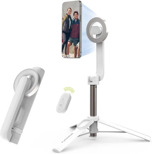 Vista 7 de PureGear Soporte de trípode magnético para selfie stick con control remoto inalámbrico, compatible con MagSafe para iPhone serie 17/16/15/14/13/12