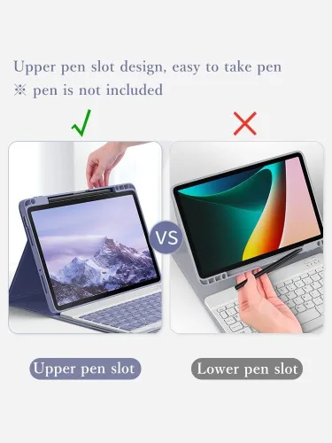Vista 2 de kaitesi Funda para teclado para iPad 9ª 8ª 7ª generación 10.2/ Air 3ª generación Pro 10.5, cubierta inteligente de folio inteligente con teclado