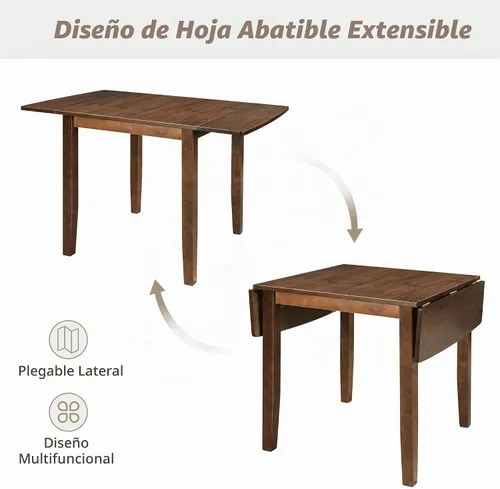 Vista 4 de Harper & Bright Designs Juego de mesa de comedor de madera de 3 piezas con 2 sillas con respaldo en X, juego de comedor de rincón de desayuno que