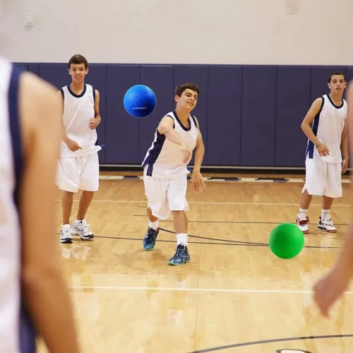 Vista 6 de New Bounce Dodgeball Balls - Juego de 4 pelotas de Dodgeball resistentes para niños y adultos, tamaño oficial para dodgeball y balonmano, perfectas