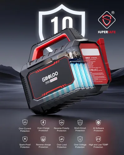 Vista 9 de GOOLOO GT Truck PRO 10000A y 64000mAh Arrancador con carga rápida de 65 W