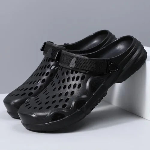 Vista 7 de Zuecos de verano antideslizantes para hombre, zapatos de jardín ligeros y suaves, zuecos para jardín, cocina, exteriores, playa, patio, piscina