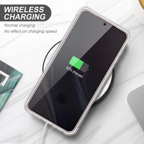 Vista 6 de SURITCH Funda transparente para Samsung Galaxy S21 de 6.2 pulgadas, [protector de pantalla integrado] carcasa rígida protectora de cuerpo