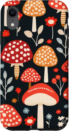 Vista 8 de Funda con estampado de hongos estéticos para iPhone 15 con diseño de hongos retro adorable