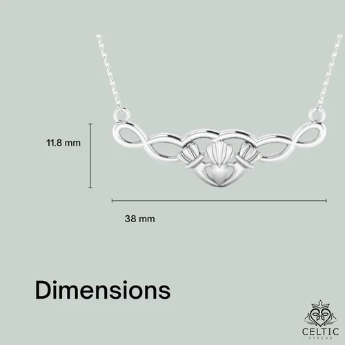 Vista 6 de Claddagh Necklace Celtic Knot Earrings Irish Jewelry Wedding Anniversary Ireland Gifts Women Claddagh 925 Sterling Silver Heart Hand Crown