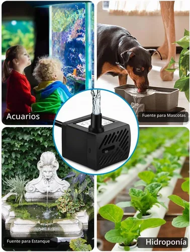Vista 6 de PULACO 50GPH 3W Mini bomba de agua sumergible para acuarios, peceras, estanque, fuente, hidroponía