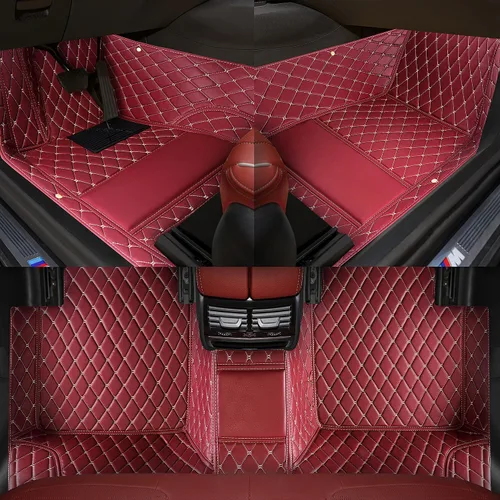 Vista 44 de Alfombrillas de lujo para todo tipo de clima, ajuste personalizado, rojo puro, juego de 4