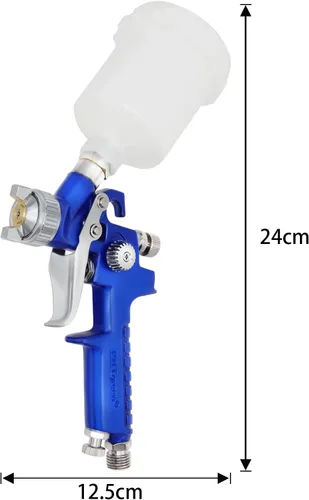 Vista 5 de HVLP Mini Pistola Pulverizadora de Pintura con Boquilla de 0.8 mm, Capacidad de 125 cc, Pistola Pulverizadora de Pintura con Alimentación por