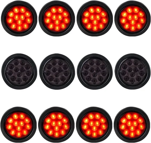 Vista 26 de Kit de tapones de cableado con cubierta de hule para luz trasera LED redonda de 4", 12 ledes, para RV, camioneta