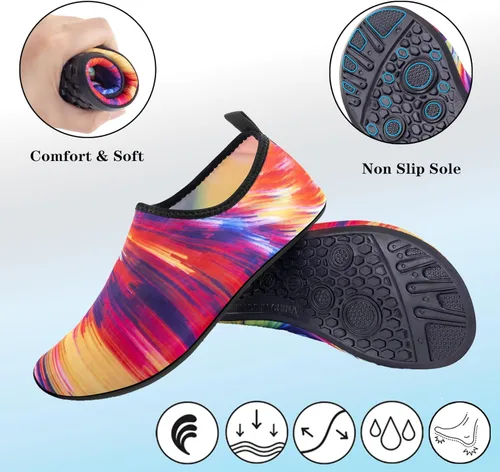 Vista 5 de PAGE ONE Water Shoes Unisex Adult Quick Dry Beach Sports Socks Dry Barefoot for Swim Diving Surf Aqua Sports Pool Beach Walking Yoga