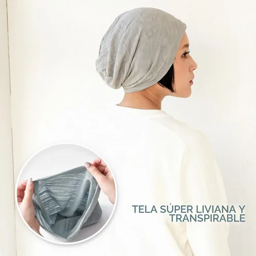 Vista 6 de CHARM Gorro de Verano de Algodón para Hombres y Mujeres - Gorro Ligero Holgado de Quimioterapia para Mujeres, Sombrero Holgado de Moda Hipster Negro