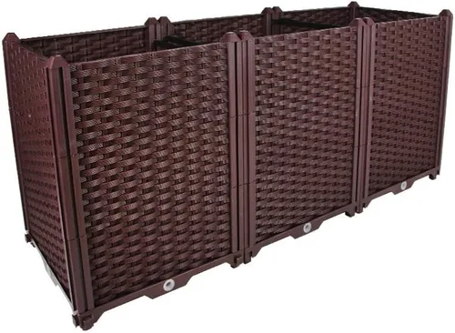 Vista 61 de BAOYOUNI - Juego de jardinera cuadrada para interiores o exteriores, maceta de plástico, caja de cultivo para verduras frescas, hierbas, flores