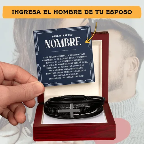 Vista 3 de Pulseras para mi esposo, regalo para hombre 14 de febrero, regalos de aniversario para mi esposo, un regalo único para el amor de mi vida, el amor