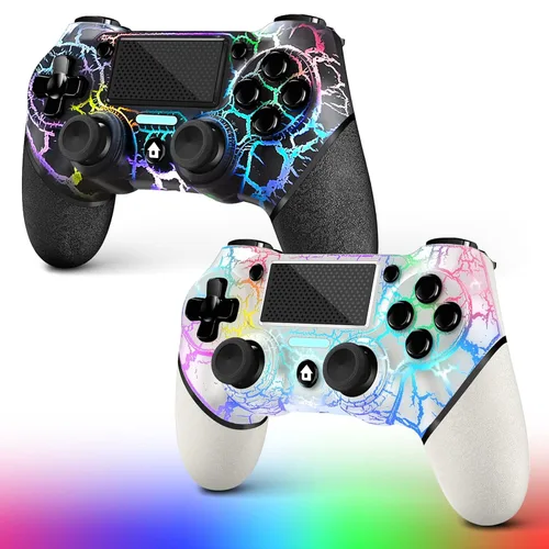Vista 8 de AceGamer Wireless Controller for PS4, Custom Design V2 Gamepad Joystick for PS4 with Non-Slip Grip of Both Sides and 3.5mm Audio Jack! Thumb Caps