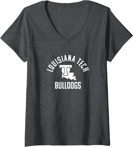 Vista 3 de Womens Louisiana Tech Bulldogs Large One Color V-Neck T-Shirt
