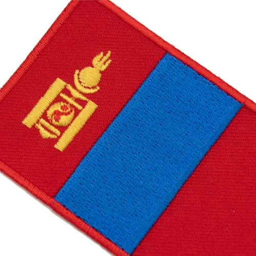 Vista 5 de Parche de bandera de Mongolia+Pin de metal, parche de apliques de ropa mongol, Pin de solapa nacional para bolsa, Pin de viaje asiático NO.070A
