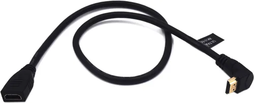 Vista 6 de Cable de extensión HDMI 8K a 60Hz de 2 pies, 48 Gbps, cable Ultra HD, recto hembra a macho en ángulo descendente, extensor HDMI 2.1, cable