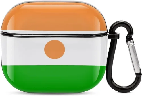 Vista 33 de Lesotho Flag - Funda protectora de cuerpo completo para auriculares Bluetooth para AirPods 3, funda para auriculares con llavero