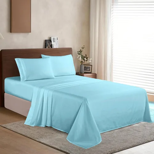 Vista 2 de Elegant Comfort - Juego de sábanas de microfibra de 1500 hilos de calidad hotelera prémium de 4 piezas - Resistente a arrugas, sábana bajera