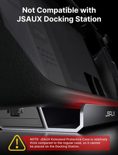 Vista 4 de JSAUX PC0104 ModCase para Steam Deck + PC0102 Steam Deck Case con Kickstand