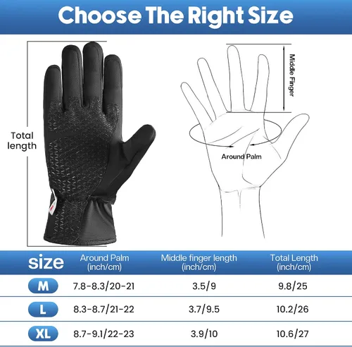 Vista 6 de ZUGM Los mejores guantes para clima frío, guantes de invierno aislantes, pantalla táctil de 3 dedos y 5 capas térmicas y regalos para hombres