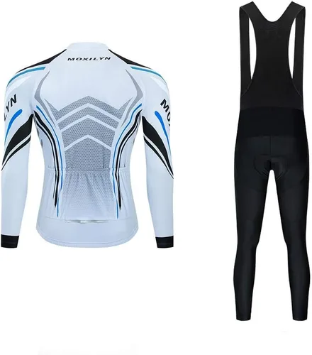 Vista 2 de MOXILYN Camisetas de ciclismo para hombre, conjunto de ropa de bicicleta para hombre, chaqueta de bicicleta de manga larga y pantalones de ciclismo