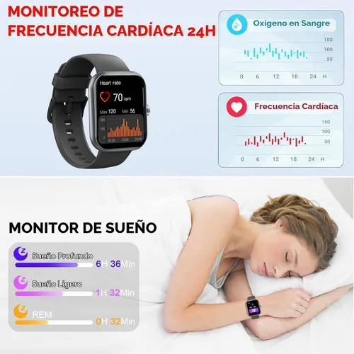 Vista 5 de Smart Watch (Answer/Make Calls), 1.96" HD New Smartatch for Men Women 2026