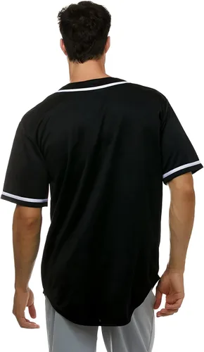 Vista 2 de JC DISTRO Camiseta de béisbol de manga corta con botones para hombre