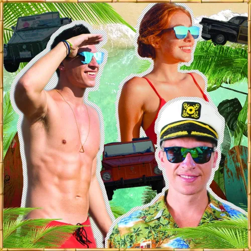 Vista 4 de Woodies Oversize Flat Lens Mirrored Walnut Wood Polarized Sunglasses for Men and Women 100% UVAUVB Protection