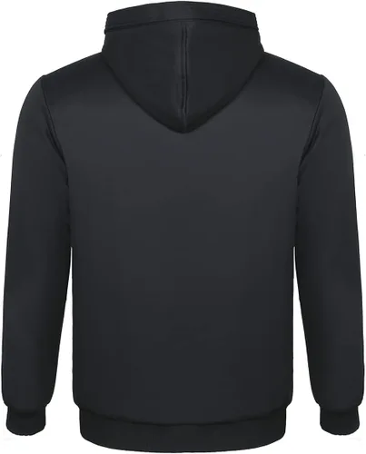 Vista 3 de JiangWu Sudaderas con capucha para hombre, forro polar, forro polar, con cremallera, chaquetas