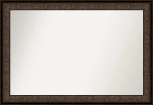 Vista 319 de Amanti Art Espejo de pared personalizado no biselado (25 x 25 pulgadas), marco de bronce acentuado, varios tamaños personalizados, espejo de baño