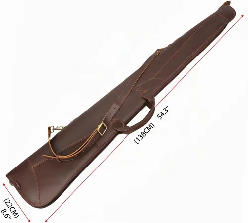 Vista 3 de TOURBON Funda vintage de cuero genuino para rifle de escopeta