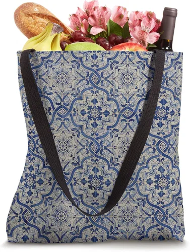 Vista 4 de Portugués blanco y azul patrón azulejos de Portugal Tote Bag