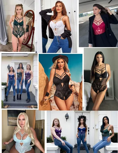 Vista 6 de Avidlove Body de lencería con arnés de encaje floral para mujer, camisón de una pieza