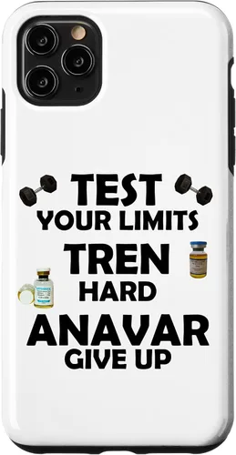 Vista 11 de iPhone 15 Funny Test Limits Tren Hard Never Give Up Gym Bodybuilding Case